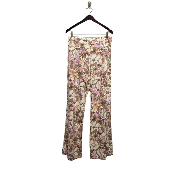 HP5💫 FOR LOVE & LEMONS Renata High Waist Pants Tan Floral - Picture 3 of 11